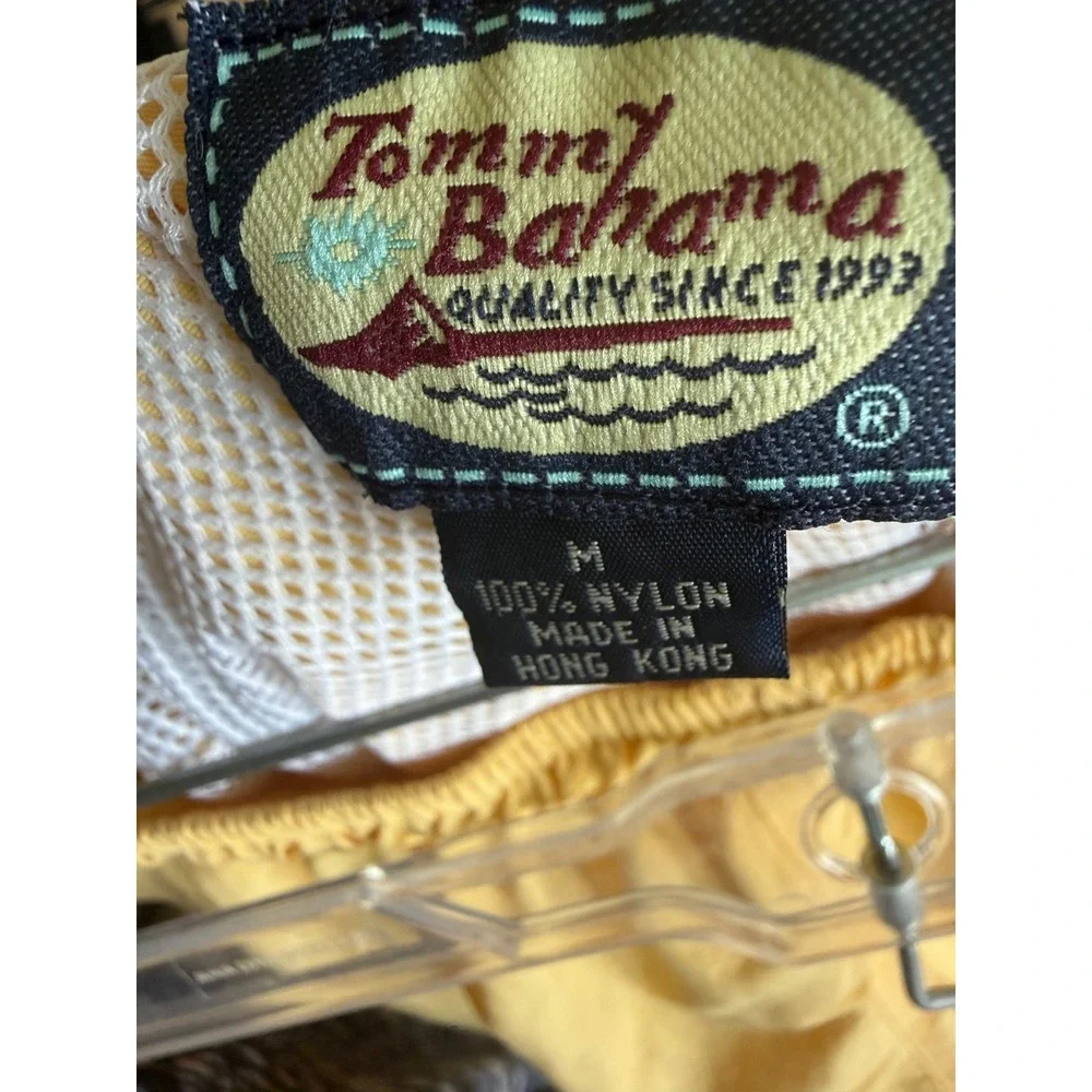 Tommy Bahama Relax Paradise Nation Swim Trunks Yellow Embroidered Marlin Mens